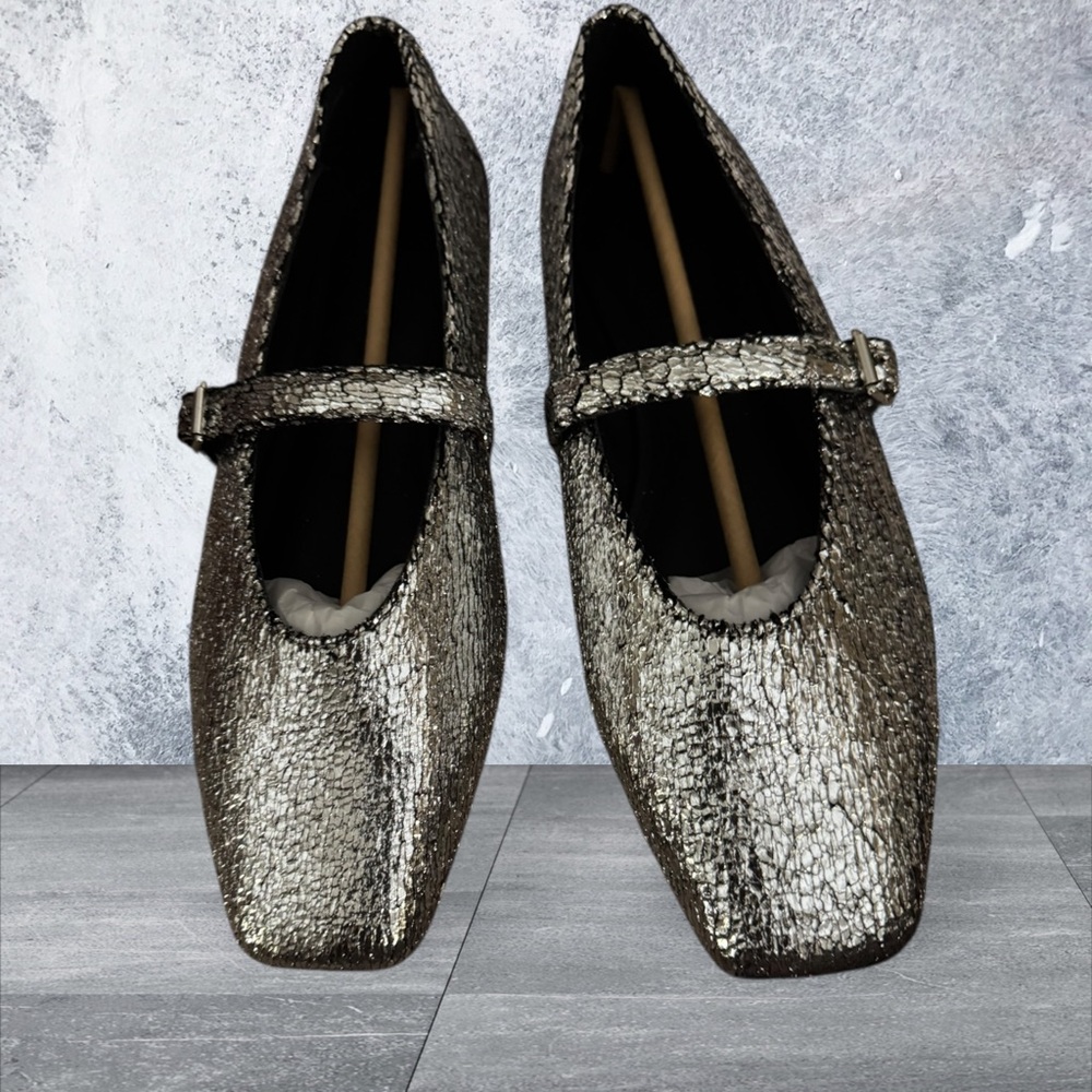 Katy Perry Collections Textured Silver Flats